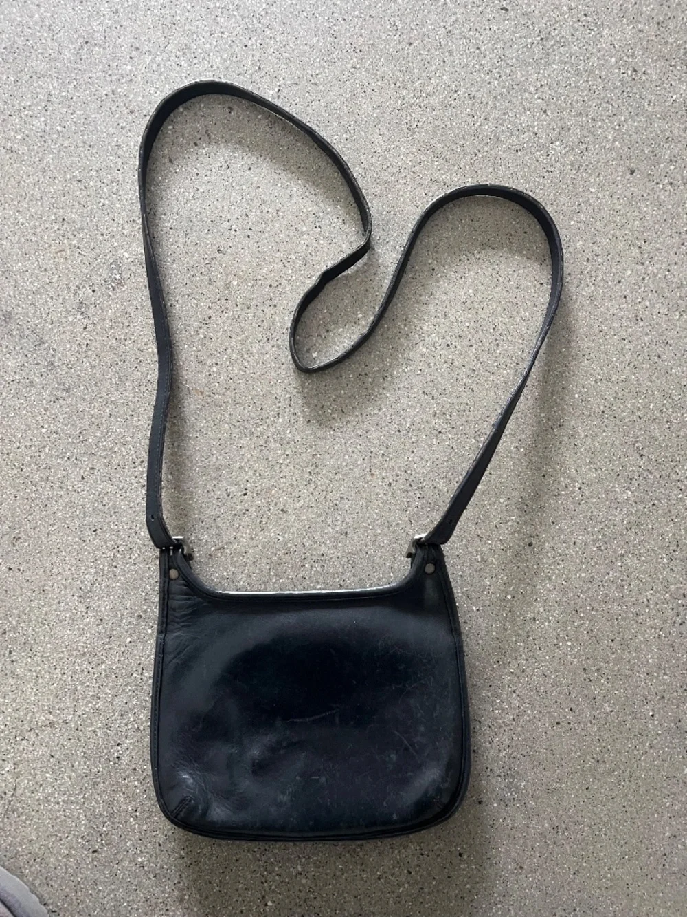 Coach Black Leather Crossbody with Silver Studs